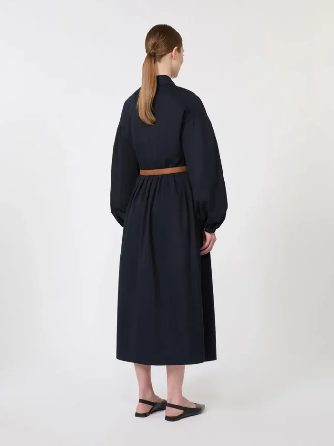 Abito a camicia in cotone, blu navy