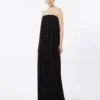 Abito bustier in cady, nero