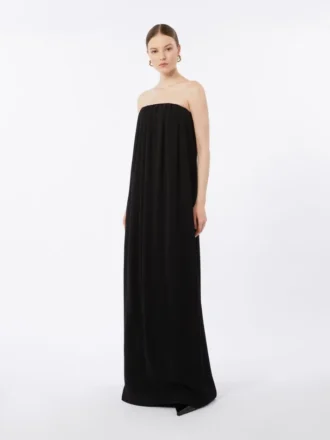 Abito bustier in cady, nero