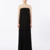 Abito bustier in cady, nero
