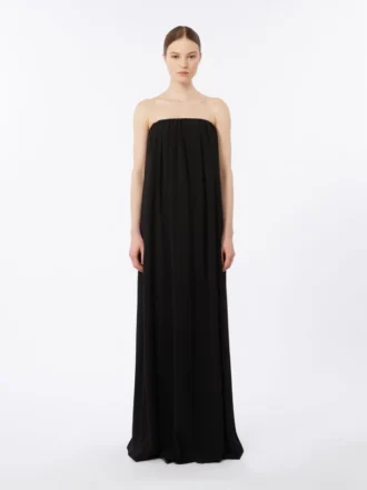 Abito bustier in cady, nero