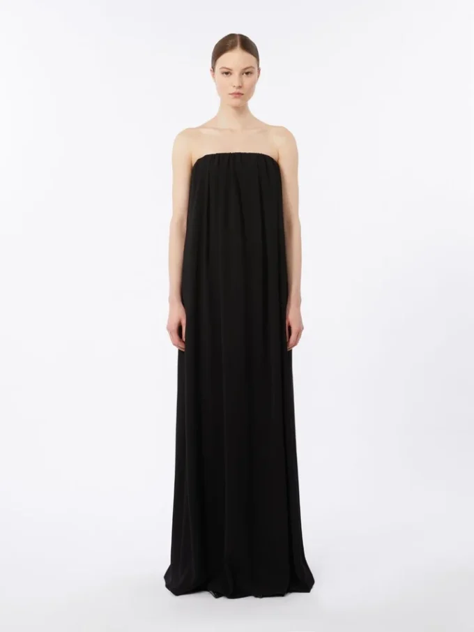 Abito bustier in cady, nero