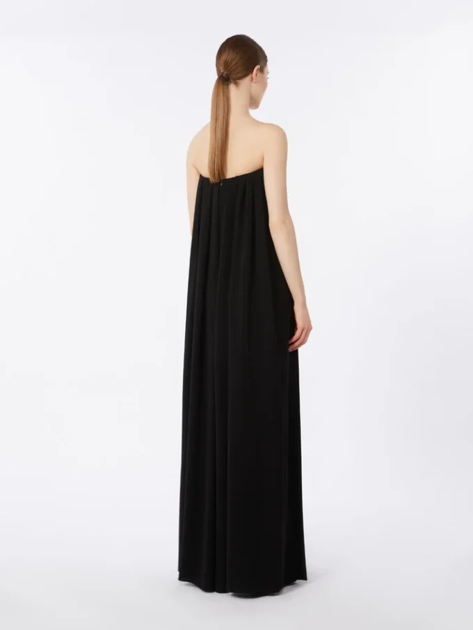 Abito bustier in cady, nero