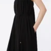 Abito bustier in cady, nero