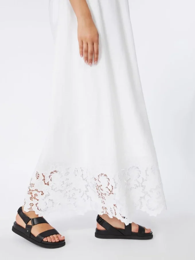 Abito bustier in tela di lino, bianco Abito bustier in tela di lino, bianco