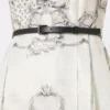 Abito camicia in mikado stampato, avorio