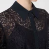 Abito camicia in pizzo, blu navy