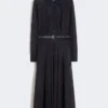 Abito camicia in pizzo, blu navy