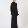 Abito camicia in seta elasticizzata, nero