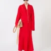 Abito camicia in seta elasticizzata, rosso Abito camicia in seta elasticizzata, rosso
