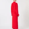 Abito camicia in seta elasticizzata, rosso Abito camicia in seta elasticizzata, rosso