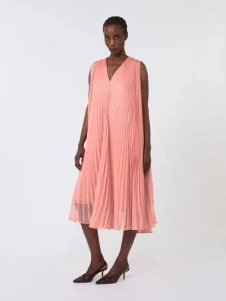 Abito in chiffon plissettato, rosa
