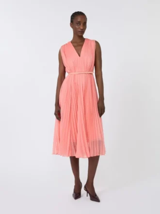 Abito in chiffon plissettato, rosa