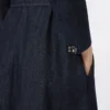 Abito in denim di cotone con cintura, blu oltremare