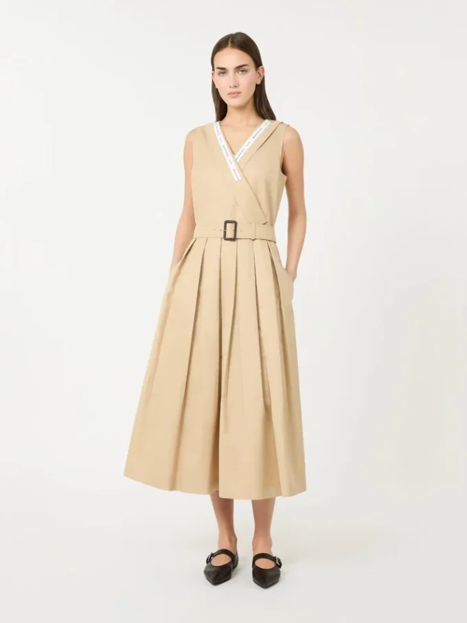 Abito in gabardine idrorepellente, beige