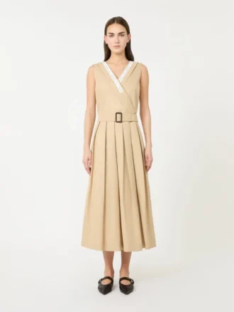 Abito in gabardine idrorepellente, beige