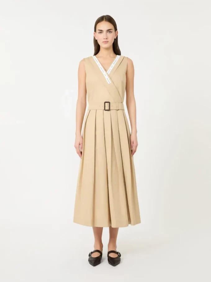 Abito in gabardine idrorepellente, beige