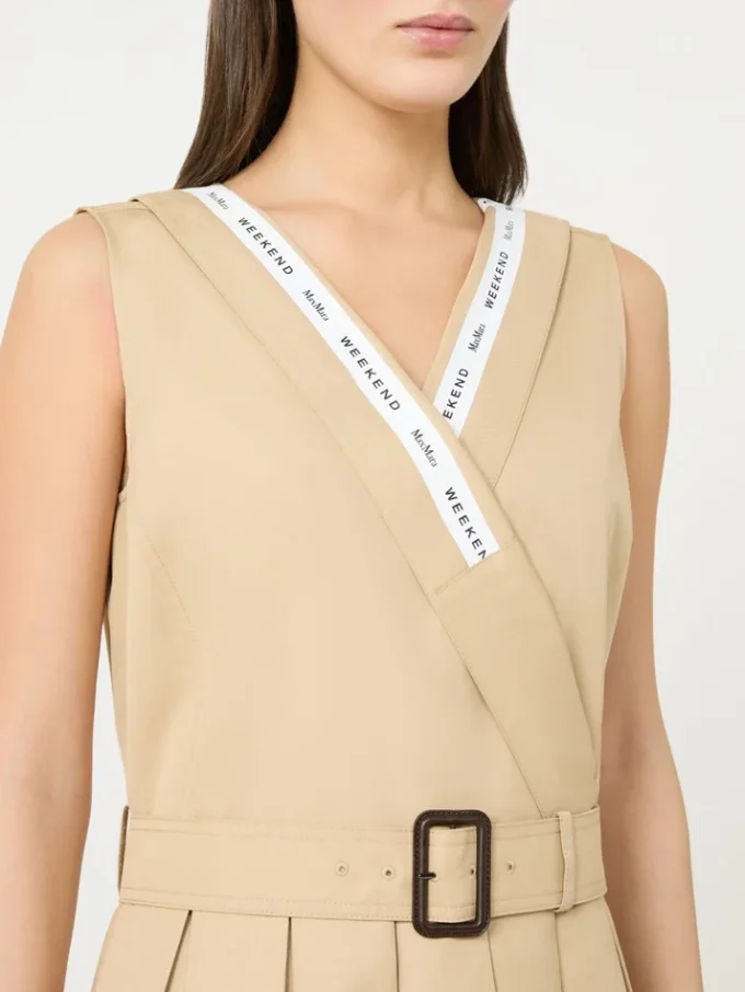Abito in gabardine idrorepellente, beige