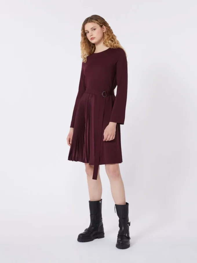 Abito in jersey Milano-knit, bordeaux