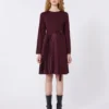 Abito in jersey Milano-knit, bordeaux