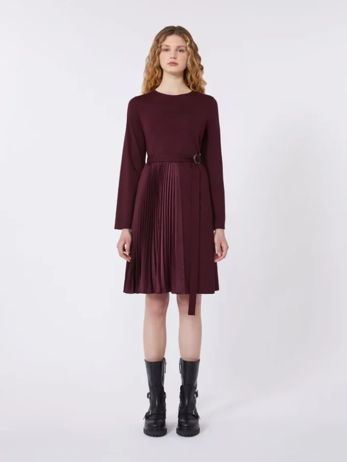 Abito in jersey Milano-knit, bordeaux