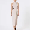 Abito in tela di lana e cotone, beige