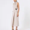 Abito in tela di lana e cotone, beige