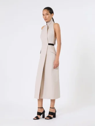 Abito in tela di lana e cotone, beige Abito in tela di lana e cotone, beige