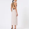 Abito in tela di lana e cotone, beige