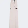 Abito in tela di lana e cotone, beige