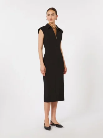 Abito midi in cady, nero