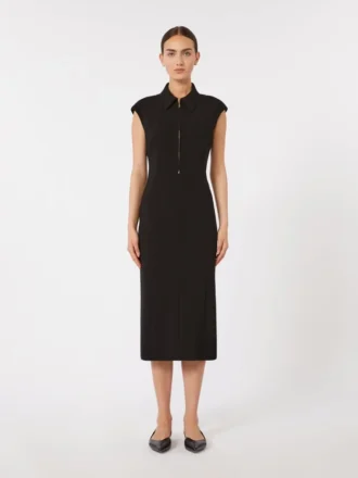 Abito midi in cady, nero