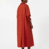 Abito oversize in popeline di cotone, rosso Abito oversize in popeline di cotone, rosso