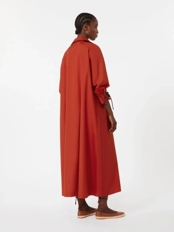 Abito oversize in popeline di cotone, rosso Abito oversize in popeline di cotone, rosso