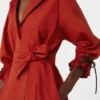 Abito oversize in popeline di cotone, rosso Abito oversize in popeline di cotone, rosso