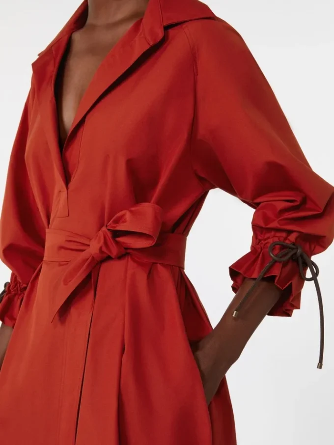 Abito oversize in popeline di cotone, rosso Abito oversize in popeline di cotone, rosso