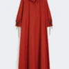 Abito oversize in popeline di cotone, rosso Abito oversize in popeline di cotone, rosso