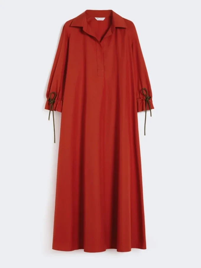 Abito oversize in popeline di cotone, rosso Abito oversize in popeline di cotone, rosso