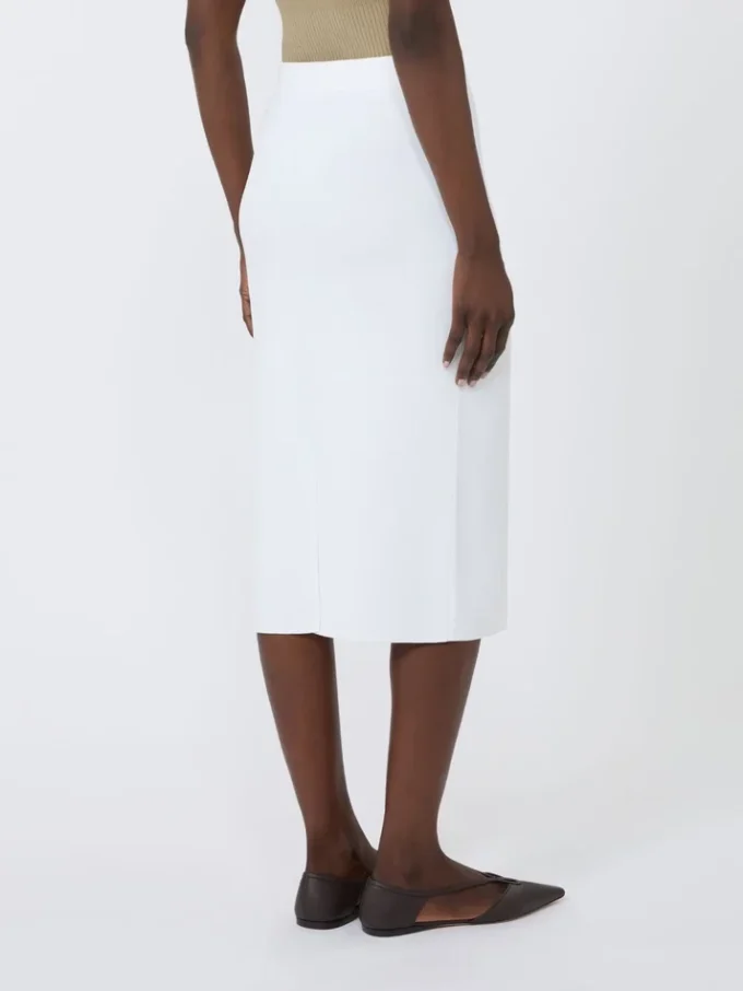 Abito tubino in filato di viscosa elasticizzata, bianco ottico Abito tubino in filato di viscosa elasticizzata, bianco ottico