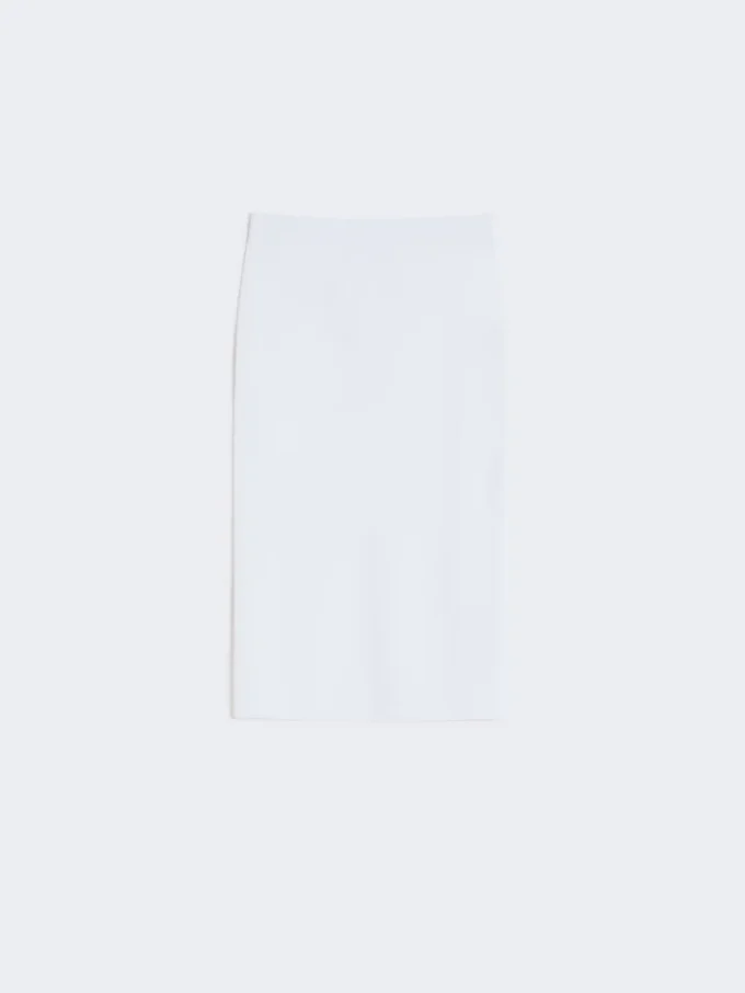 Abito tubino in filato di viscosa elasticizzata, bianco ottico Abito tubino in filato di viscosa elasticizzata, bianco ottico