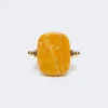 Anello in metallo e resina, arancione