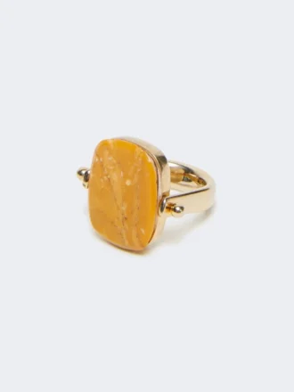 Anello in metallo e resina, arancione Anello in metallo e resina, arancione