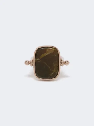 Anello in metallo e resina, marrone scuro Anello in metallo e resina, marrone scuro