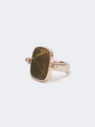 Anello in metallo e resina, marrone scuro Anello in metallo e resina, marrone scuro