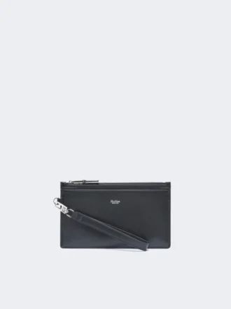 Astuccio in pelle con cinturino da polso, nero Astuccio in pelle con cinturino da polso, nero