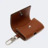 Astuccio per auricolari in pelle, marrone ambra Astuccio per auricolari in pelle, marrone ambra