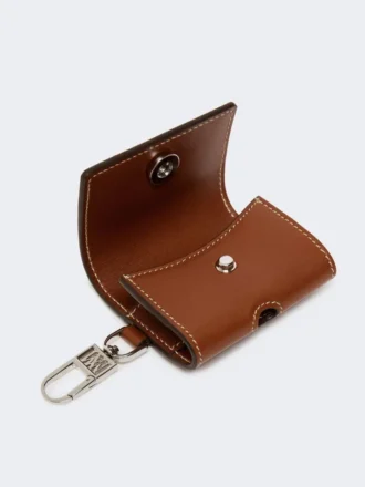 Astuccio per auricolari in pelle, marrone ambra Astuccio per auricolari in pelle, marrone ambra