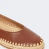 Ballerine in nappa e rafia, color tabacco Ballerine in nappa e rafia, color tabacco