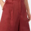 Bermuda lunghi in tela di lino, rosso mattone Bermuda lunghi in tela di lino, rosso mattone