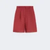 Bermuda lunghi in tela di lino, rosso mattone Bermuda lunghi in tela di lino, rosso mattone